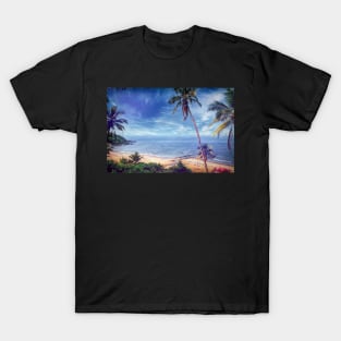 Dreamy Beach and Palm Trees T-Shirt